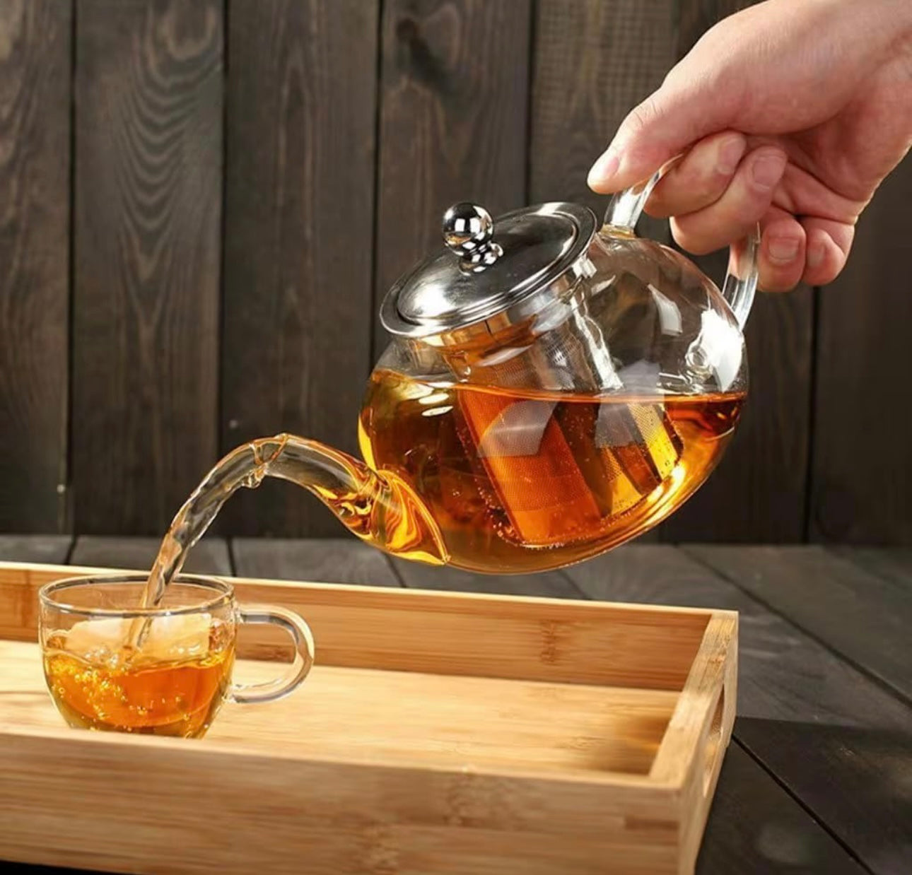 KozyCup Glass Teapot 1000ml with Infuser – Heat Resistant Borosilicate Glass Teapot