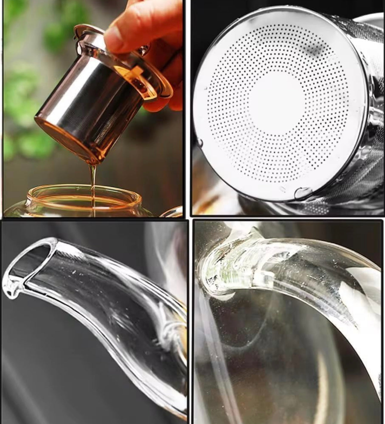 KozyCup Glass Teapot 1000ml with Infuser – Heat Resistant Borosilicate Glass Teapot