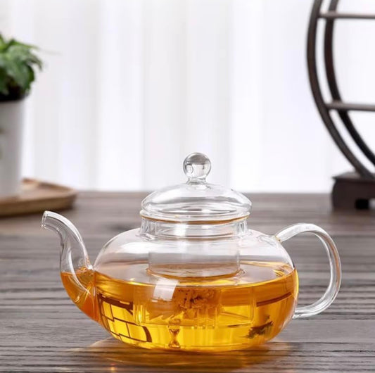 KozyCup Glass Teapot 600ml with Infuser – Heat Resistant Borosilicate Glass Teapot