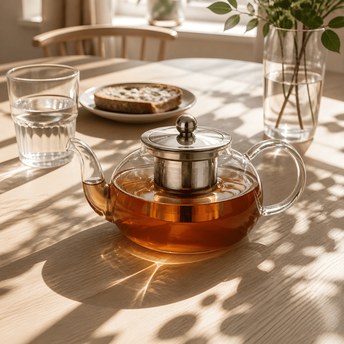 KozyCup Glass Teapot 600ml – Heat Resistant Borosilicate Glass Teapot with Infuser
