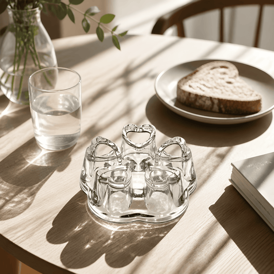KozyCup Heart Glass Tea Warmer – Candle Heated Teapot Warmer