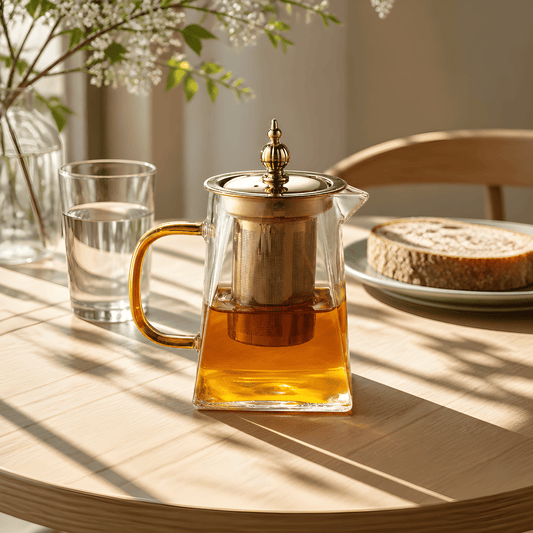 KozyCup Glass Teapot 800ml with Stainless Steel Infuser – Heat Resistant Borosilicate Glass
