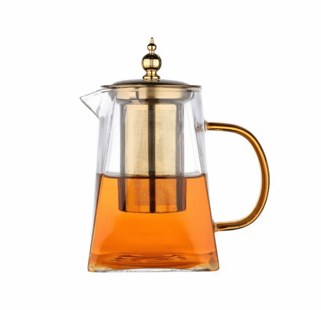KozyCup Glass Teapot 800ml with Stainless Steel Infuser – Heat Resistant Borosilicate Glass