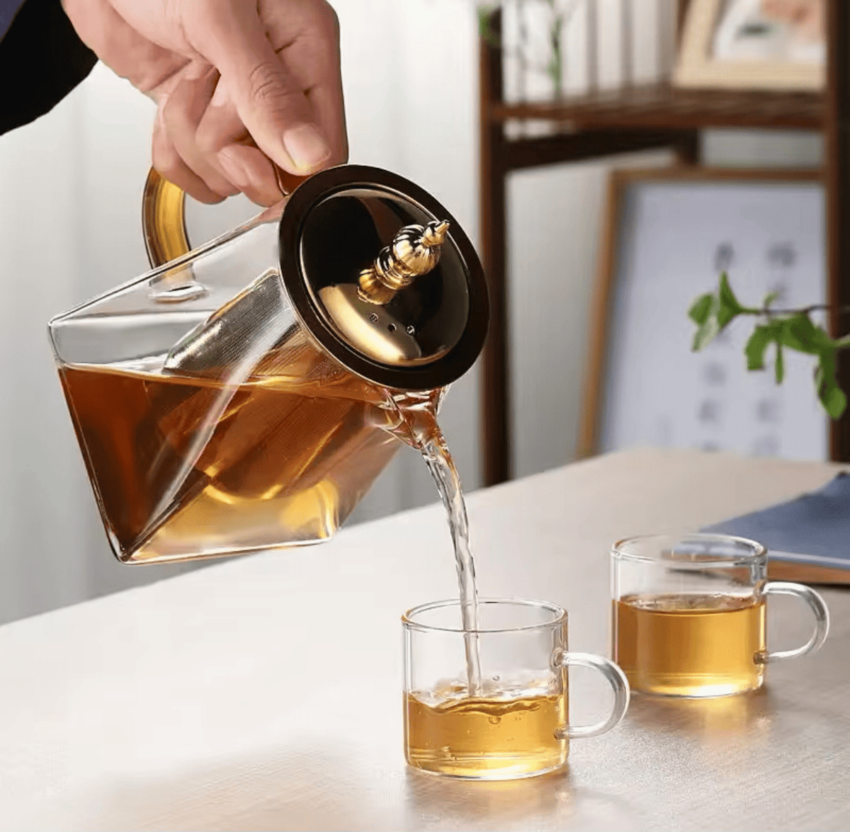 KozyCup Glass Teapot 800ml with Stainless Steel Infuser – Heat Resistant Borosilicate Glass