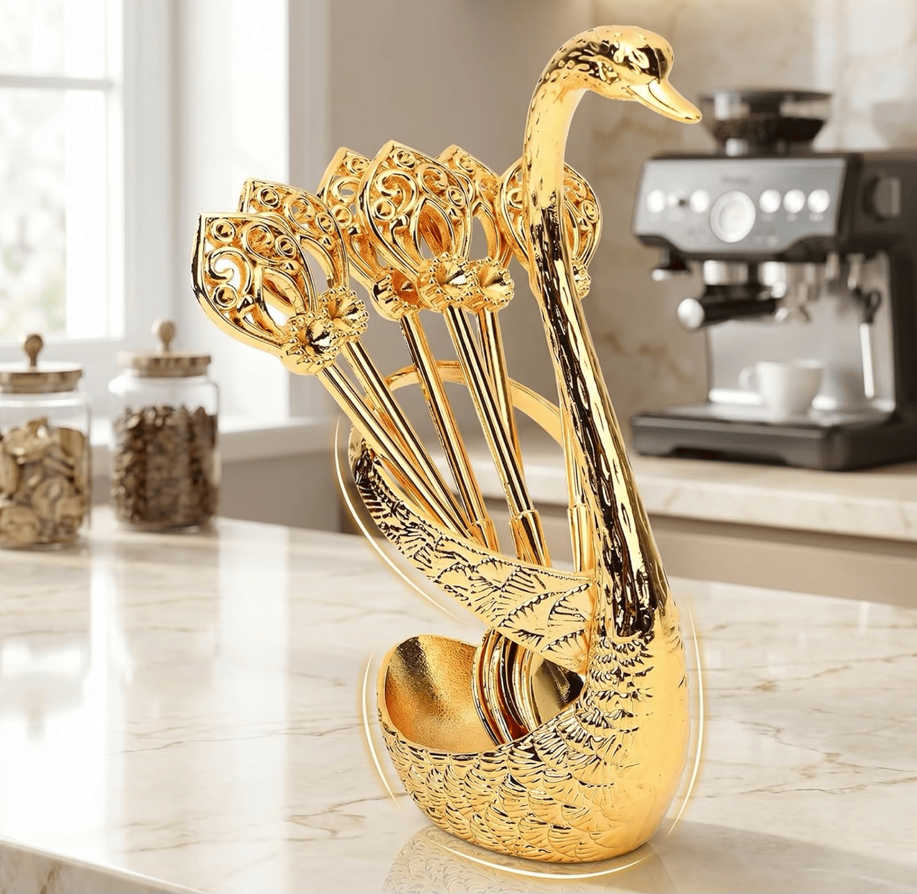 Kozy Cup Luxury Tea & Dessert Spoon Set – Gold & Silver